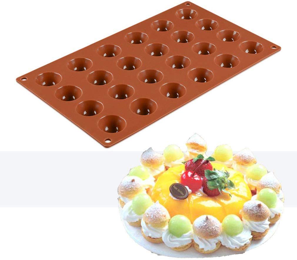 TD® Demi-boule Sphère Gâteau en Silicone Moule Muffin Biscuits au Chocolat Cuisson Moule Décor  24/ Nettoyage Facile