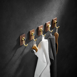 Patère patère patère créativité patère créativité simple style moderne noyer noir porte-manteau mural poinçonnage gratuit une