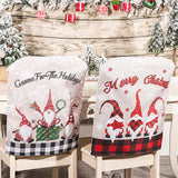 TD® Décoration de Noël toile de jute dessin animé mignon sans visage vieil homme couverture chaise cadeau de noël maison habiller 2p