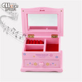 TD® Boite coquette musicale pour petite fille avec miroir boite musicale utilisation simple légère solide cadeaux décoration miroir