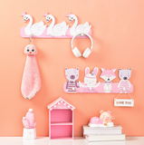 Crochet de vêtements rangée bois dessin animé mignon chambre d'enfants derrière la porte clé créatif cuisine salle de bain co