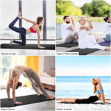 TD® Tapis de yoga adulte enfants noir tapis à genoux antidérapant haute densité fitness yoga danse épaix pilate exercyce gym muscula