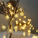 TD® Guirlande Lumineuse LED de Noël Fleur de neige Blanc Chaud Éclairage Lumières Décoratives pour Fête Noël Nouvel an 3M