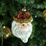TD® Ornements de Noël faits à la main en verre du Père Noël Décorations de scène d'arbre de Noël 2 packs