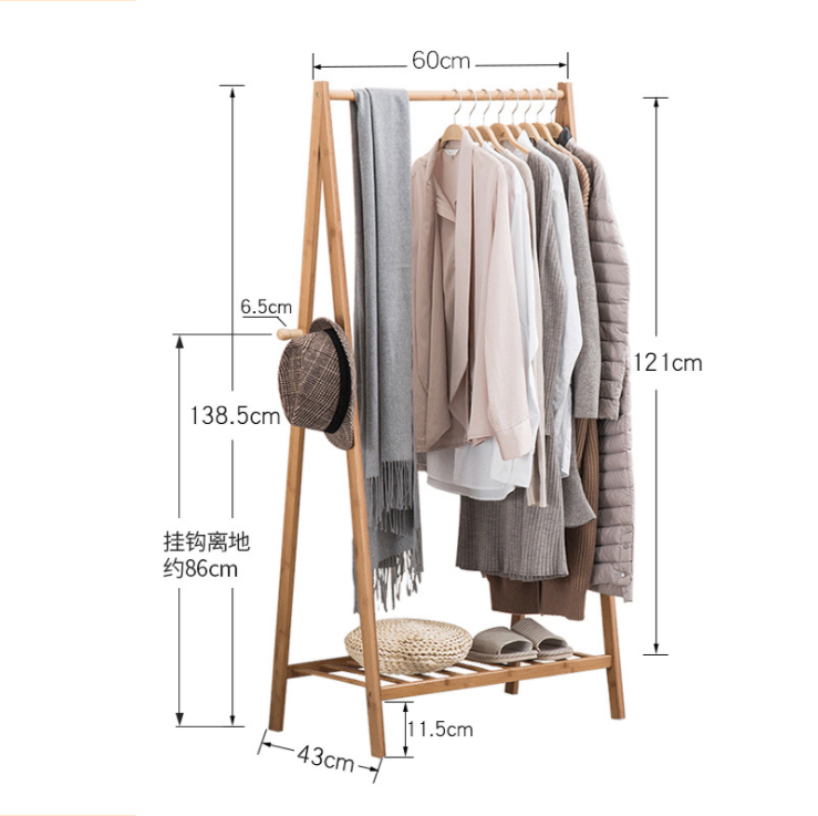 Porte-manteau étagère moderne simple créatif simple couche porte-manteau sur pied porte-manteau chambre porte-manteau en bois