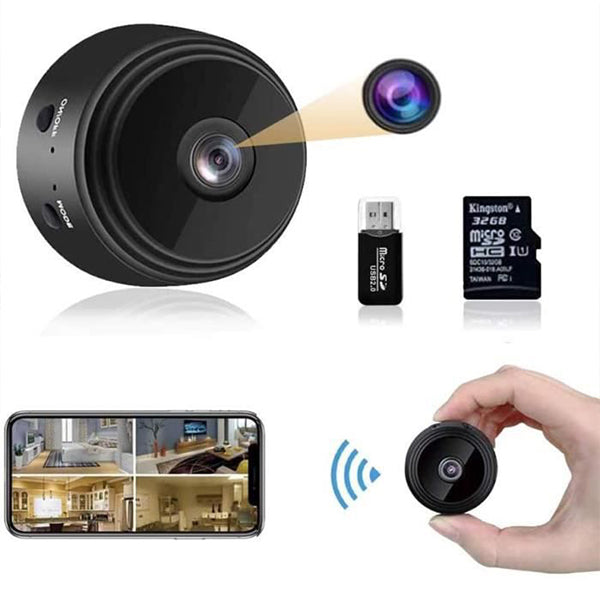 TD® Mini caméra de surveillance HD 1080p - Batterie Micro WiFi - Petite caméra avec vision nocturne infrarouge et carte SD 32 G - [6