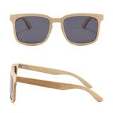 TD® Lunettes de soleil rétro sandwich en bambou hommes et femmes lunettes de soleil polarisées carrées européennes et américaines