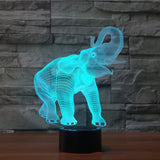 TD® 3D Optique LED Veilleuse 3D LED Night Light Dance Elephant avec 7 couleurs de lumière pour la décoration de la maison Lampe Amaz