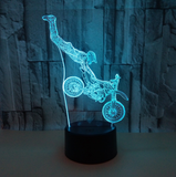 TD® LAMPE A POSER Mixte - Touch Veilleuse 3D lampe de table Vision Light 7 couleurs Moto cascadeur - noir