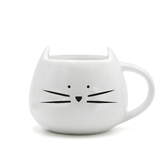 Tasse à café chat noir Animal lait tasse en céramique amoureux tasse cadeau d'anniversaire mignon cadeau de noël (blanc)