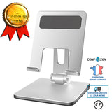 Support de tablette téléphone portable PC, Pose tablette en alliage d'aluminium, Dock d'appareil électronique pliable pour bu