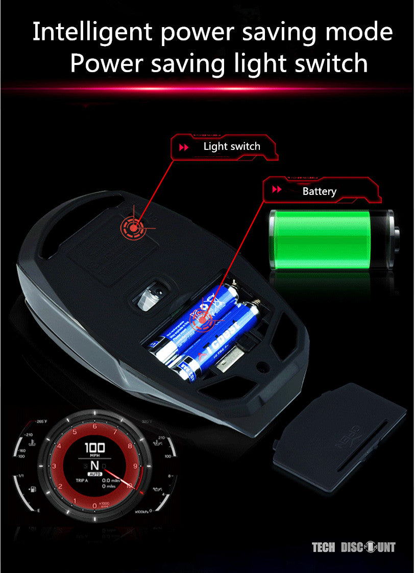 TD® Souris sans fil gamer ergonomique iron man gaming silencieuse rechargeable optique ordinateurs portables mouse boutons rapide