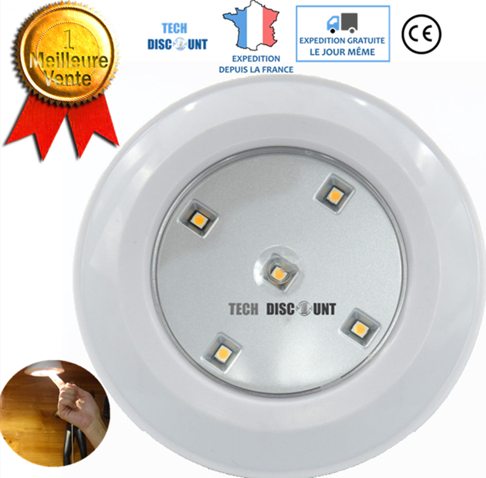 TD® lampe à coller au mur lumière led blanche télécommandée éclairage d'intérieur placard étagères de cuisine pratique lampe de cabi