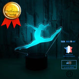 TD® Lampe optique poser décoratif tactile 7 couleurs illusion optique - modèle gymnaste - faible consommation câble USB 3 piles AAA