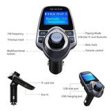 TD® Transmetteur bluetooth FM compatible voiture USB lecteur cartes SD chargeur sans fil iphone intelligent radio FM mains libres
