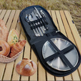 TD® Ensemble de couverts camping acier inoxydable paquet alpinisme voyage couteau pique-nique cuisinière plein air portable