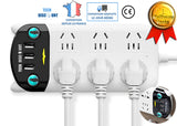 TD® multiprises usb intelligente electrique plate 5 prises 3 ports usb secteur chargeur rapide prise universelle interrupteur rallon