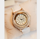 TD®  La montre de Madame BraceletMontre Quartz EtanchePersonnalitécuirNoël  Un cadeau pour madame Couleur: blanche