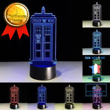 TD® Lampe optique poser décoratif tactile 7 couleurs illusion optique - modèle cabine - faible consommation câble USB ou 3 piles AAA