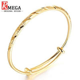 TD® Bracelet Femme Plaqué Or 18 Carats Bracelet de Charme Zirconium Rond Bijoux Cadeau pour Femme Jonc Raffiné  Bonne Qualité