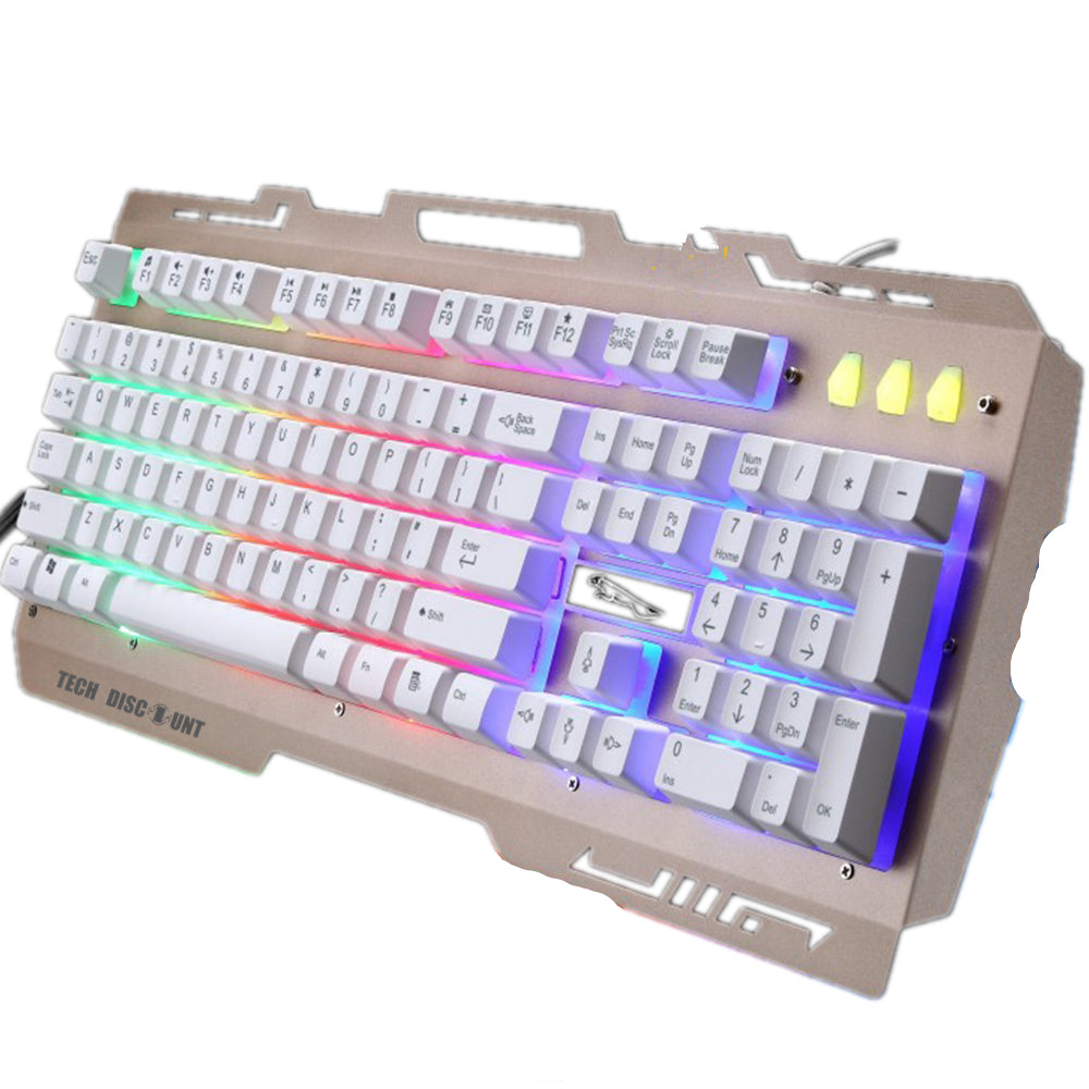 TD® clavier gamer mécanique gamer blanc lumineux disposition