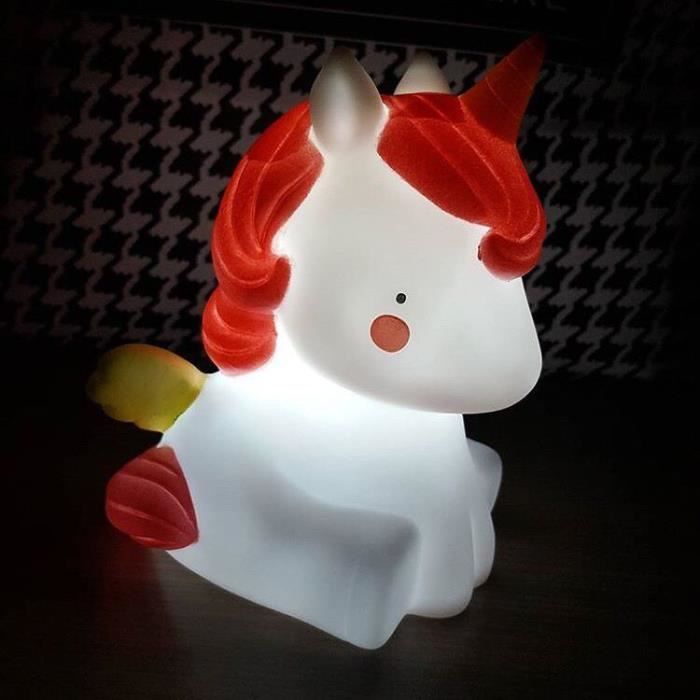 TD® Lampe de chevet en licorne LED lumière blanche licorne mignonne chambre enfant décoration intérieur veilleuse de nuit pour bébé