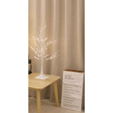 TD® Mini Arbre Lumineux Brindille Artificielle de Bouleau Décoration Guirlandes Lumineuses 24 LED Intérieur 60cm