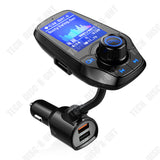 TD® Transmetteur Voiture Bluetooth FM Mains libres MP3 T26D/ Couleur grand écran QC3.0 Charge rapide Radio FM/MP3