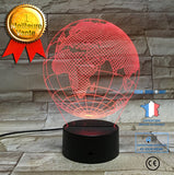 TD® 3D Lampe Illusion Optique Led Veilleuse Veilleuse Monde Géographie Terre Globe 3D Lampe Led Art Sculpture Veilleuses 3D Illusion