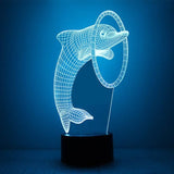 TD® Lampe optique poser décoratif tactile 7 couleurs illusion optique modèle dauphin - faible consommation câble USB ou prise secteu