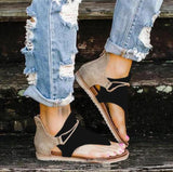 TD® Femmes Chaussures d'été clip-Toe Zipper Comfy Sandales Flats Lady Casual sandales de plage Noir Pantoufles plates