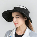 TD® Chapeau haut de forme vide dames en plein air chapeau de soleil de plage tissu sain chapeau de soleil sauvage