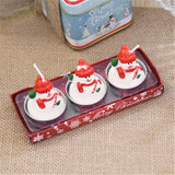 TD® Lot 3 bougies de Noël avec Père Noël bonhomme de neige Maison Xmas Party cadeau Home Décor / Décors de tables / Blanc et Rouge