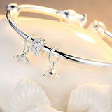 LSC® Mode coréenne créative bracelet en forme de rose bracelet à billes exquis bracelet ouvert cadeau de la Saint-Valentin
