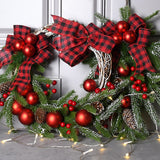 TD® Noël PE guirlande cornes tenture murale fenêtre rotin cercle pomme de pin porte décoration suspendue guirlande de Noël