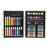Coffret en bois pour enfants 67 stylos aquarelle, pastels à l'huile, plomb de couleur, beaux-arts, cadeaux de peinture, ensem