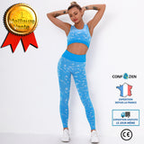 Costume de yoga beauté soutien-gorge dos costume yoga costume pantalon  yoga sport course fitness jacquard sans couture femme