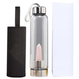 TD® Tasse à eau en verre baguette magique bouteille d'eau tasse à thé en cristal énergie de la colonne de cristal hexagonale naturel