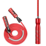 TD® Corde à sauter portant du poids Entraînement de fitness Éponge Poignée en plastique Corde à sauter à roulement Graffiti Rouge 9