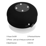 TD® BTS06 Portable sans fil haut-parleur voiture appel mains libres salle de bain grande ventouse étanche Bluetooth petit haut-parle