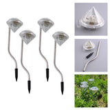 TD® Lot de 4 pièces de Lampes solaires de jardin LED/ Forme diamant lumière blanche lampes / Décoration Extérieur / Balises