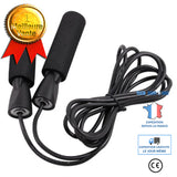 TD® Corde à sauter réglable Entrainement Accessoire de fitness Musculation-noir