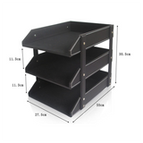 TD® Support de stockage Support de fichiers d'assemblage en cuir à trois couches Support d'informations Support de stockage de donné