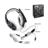 TD® Casque Gaming pour PS4 Xbox one S Camouflage Casque Gamer Micro Antibruit Stéréo Contrôle Volume Microphone Réglable Ordinateur