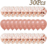 TD® Lot de 30 pièces de ballons de Confettis d'Or Rose 12 pouces/ Décoration de fête de mariage d'anniversaire