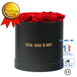 TD® 12 Fleurs Préservées Cadeau Hug Seau Rose Boîte Fait Main Décoration Cadeau Saint Valentin Facile à Préserver