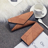 TD® Femmes Utilisation Quotidienne Embrayages Sac à main de Qualité Pochette Sac à Main de Mode porte-monnaie  marron Double Couleur
