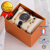 Dames Coffret Cadeau Mode Combinaison Décontractée Montre Simple Shell Bracelet Ensemble Cadeau Montre Décorative Trois Pièce