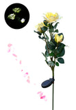 TD® Lampe Solaire Jardin 3 LED forme de fleur de Rose/Pieu à planter dans le jardin/Lumière D'extérieur à Economie d’énergie Blanc