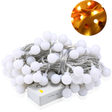 TD® Guirlande Lumineuse LED à Piles 5M 50 Boules Blanc chaud - 8 modes d'éclairage - Guirlande Décorative fête mariage Noël Nouvel a